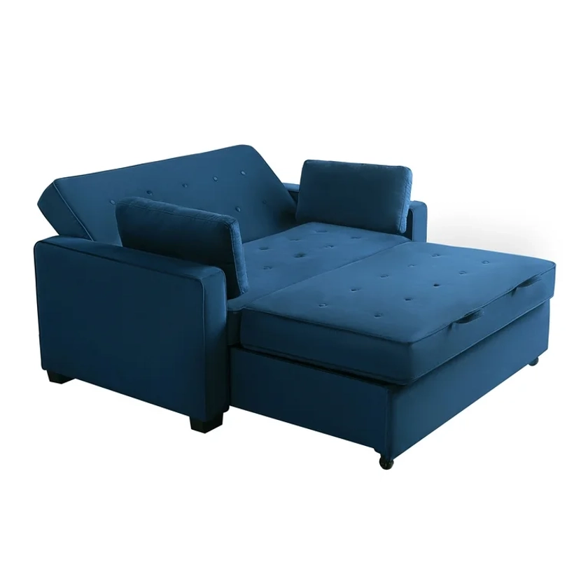 Serta Monroe Modern Convertible Sofa with Queen Size Sleeper, Navy Blue Woven Fabric - Walmart.com