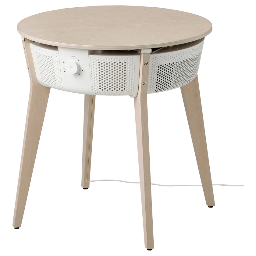 STARKVIND table with air purifier, stained oak veneer/white smart - IKEA