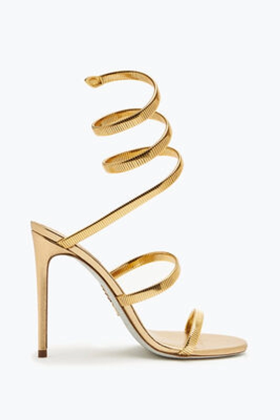Juniper Metal Gold Sandal 105 Sandals in Gold for Women | Rene Caovilla®