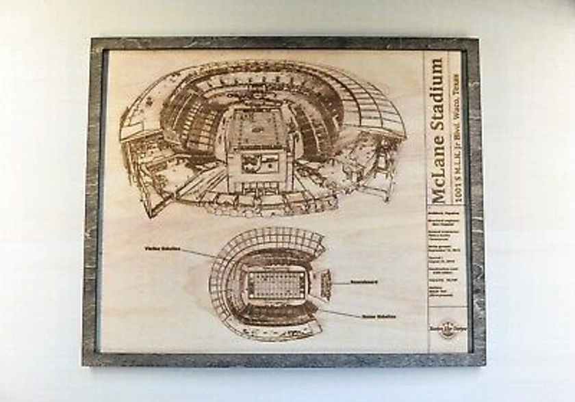 McClane Stadium Blueprint Wood Engraved Plaque | eBay