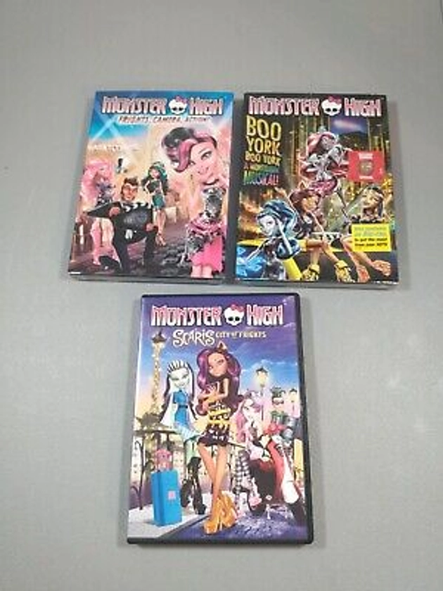 Monster High DVDs-Lot of 3-Boo York/Scaris City of Frights/Frights,Camera,Action | eBay