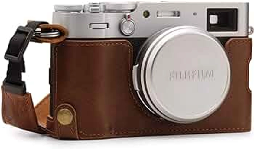 MegaGear MG1895 Ever Ready Genuine Leather Camera Half Case compatible with Fujifilm X100V - Brown