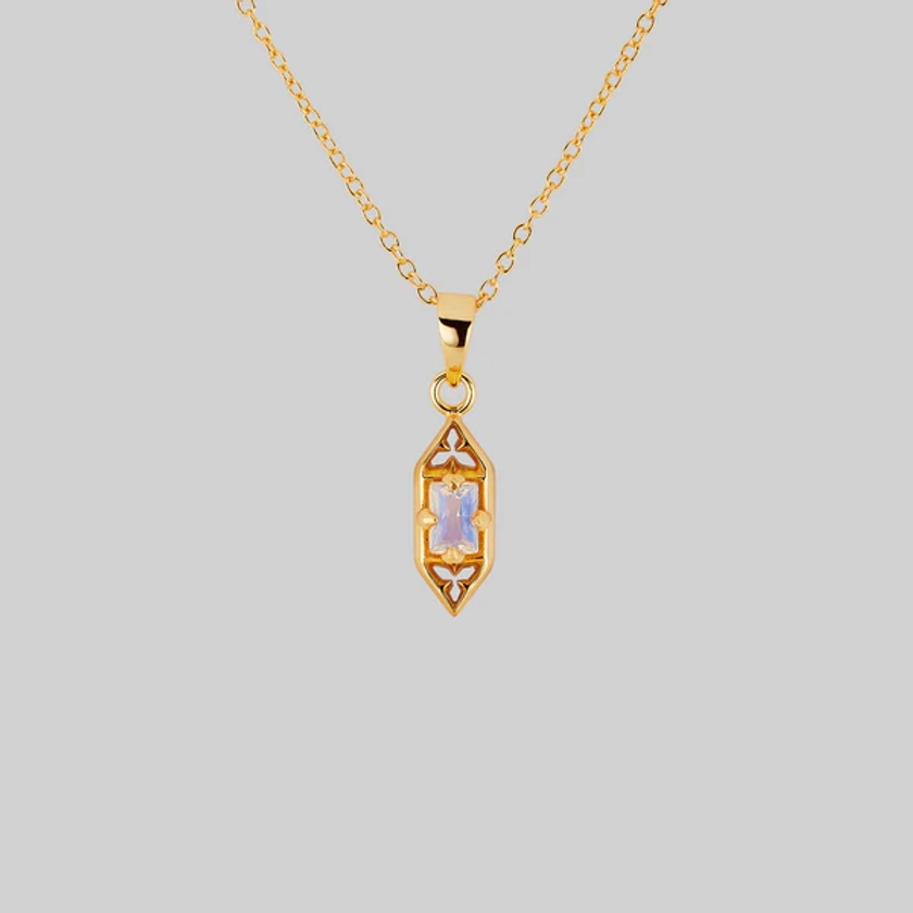 IVAN. Gothic Window Opalite Necklace - Gold