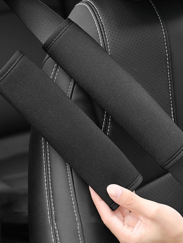 2 piezas almohadilla sólida para cinturón de seguridad de coche, funda Universal para cinturón de seguridad de coche, hombreras para cinturón de seguridad, cubiertas de correa, almohadilla de arnés para coche/bolsa