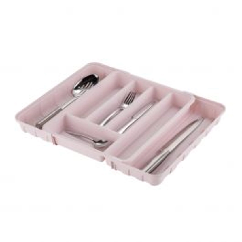 Adjustable Cutlery Drawer Organiser - Dusty Pink