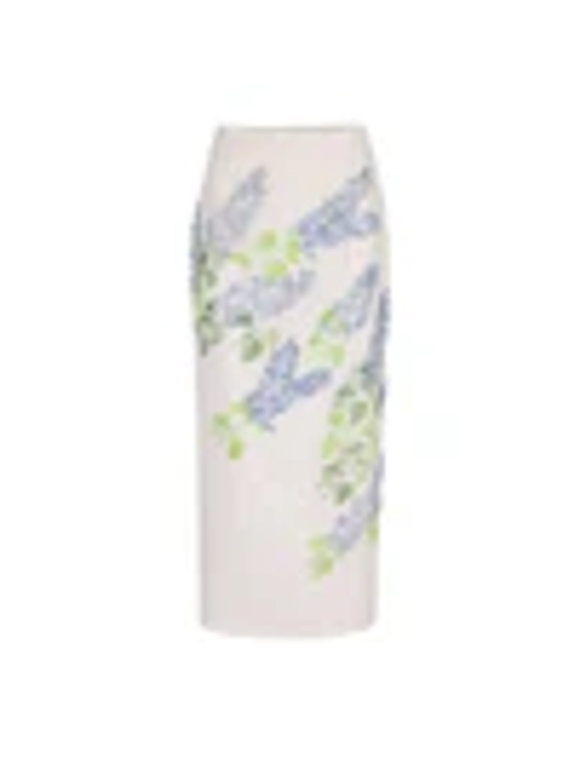 Skirt Norma embroidered linen - BERNADETTE Antwerp — BERNADETTE