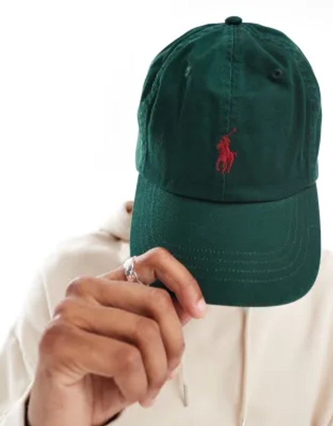 Polo Ralph Lauren - Casquette de baseball en sergé avec logo emblématique - Vert moyen