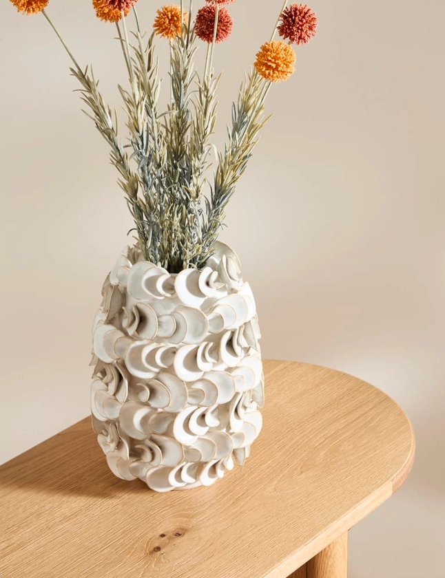 Layered Petal Ceramic Vase | M&S Collection | M&S