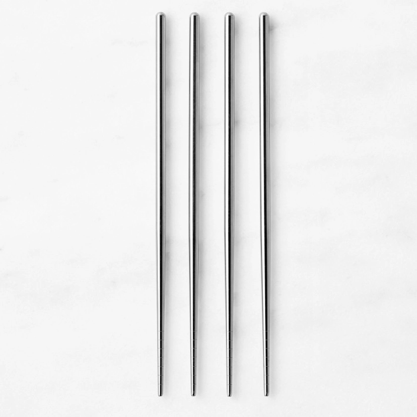Williams Sonoma Stainless-Steel Chopsticks, Set of 4 | Williams Sonoma