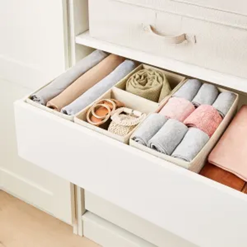 Set of 4 Linen Look Drawer Organisers