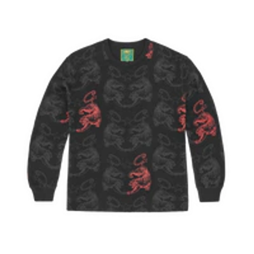 MENS TIGER WAFFLE LONGSLEEVE [BLACK]