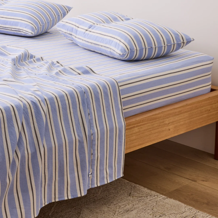 Leo Washed Cotton - Cooper Stripe Bed Sheets