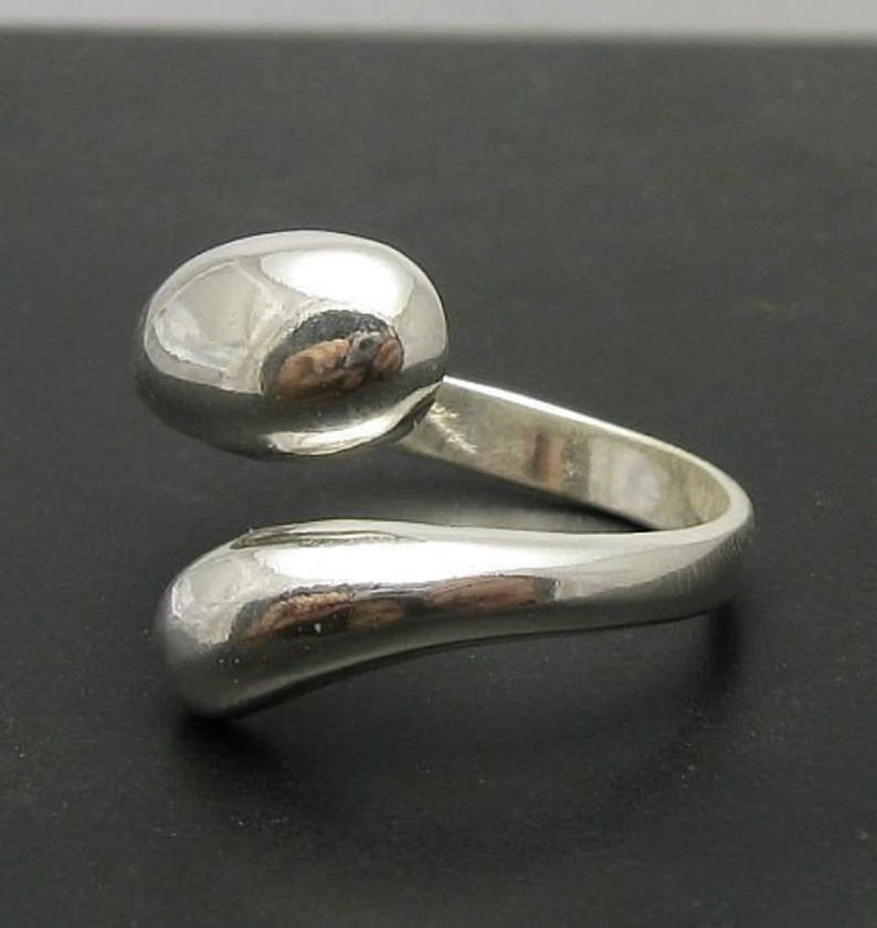 R000222 STERLING SILVER Ring Solid 925 Adjustable - Etsy