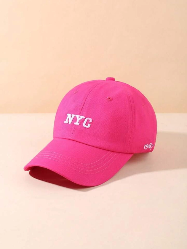 1pc Ladies' NEW YORK Embroidered Popular Vintage Baseball Cap With Adjustable Strap