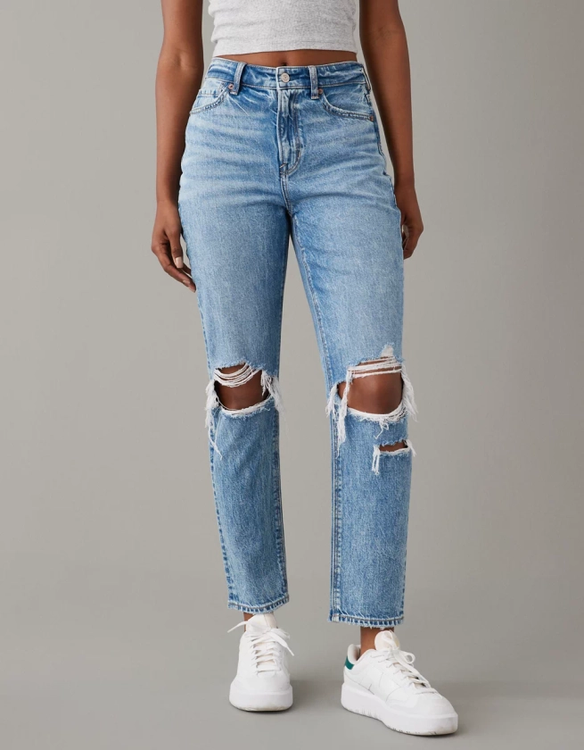 AE Strigid Ripped Mom Jean