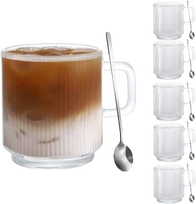 D.M DESIGN·MASTER [Lot de 6, 350ML -Tasses à Latte Macchiato en Verre avec anse. Tasse à café ou à thé, Parfait pour le café au Latte, Cappuccino, Macchiato. : Amazon.fr: Cuisine et Maison