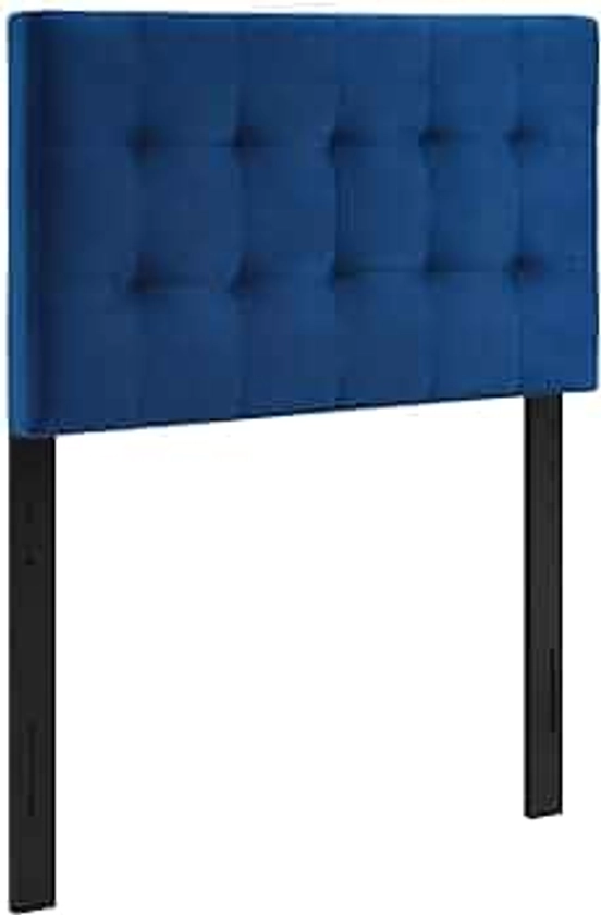 Modway Lily Biscuit Tufted Twin Performance Velvet Headboard, Navy