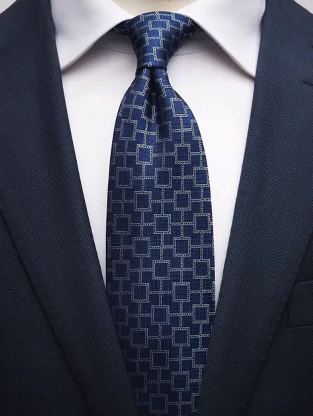 Blue & Light Blue Tie Geometric - Buy online | John Henric