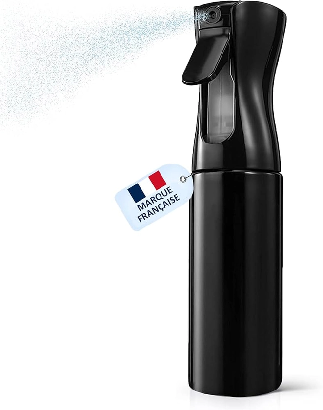 Brumisateur d’Eau Rechargeable – Vaporisateur Cheveux - Brumisateur Rechargeable 300 ml - Brumisateur Visage - Vaporisateur rechargeable (Noir 300ml)