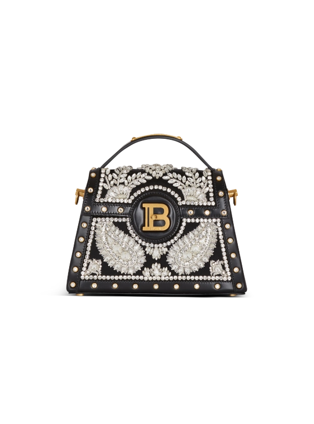 B-Buzz Dynasty bag in embroidered satin black - Women | BALMAIN