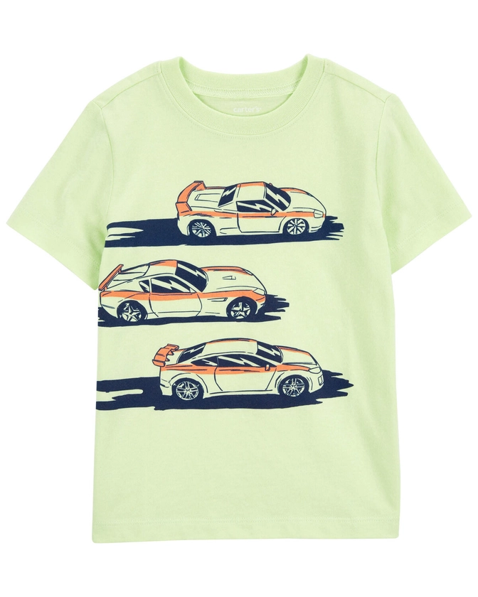 Lime Green Toddler Race Car Graphic Tee | carters.com