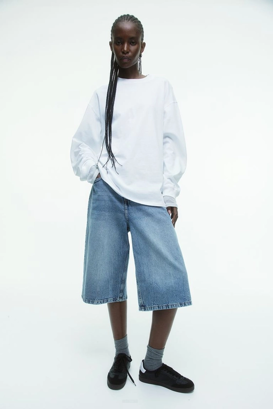 Low Denim shorts - Light denim blue - Ladies | H&M GB