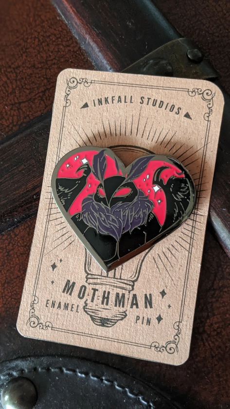 Mothman GLOW Hard Enamel Pin | Cute Kawaii Cryptid Pin