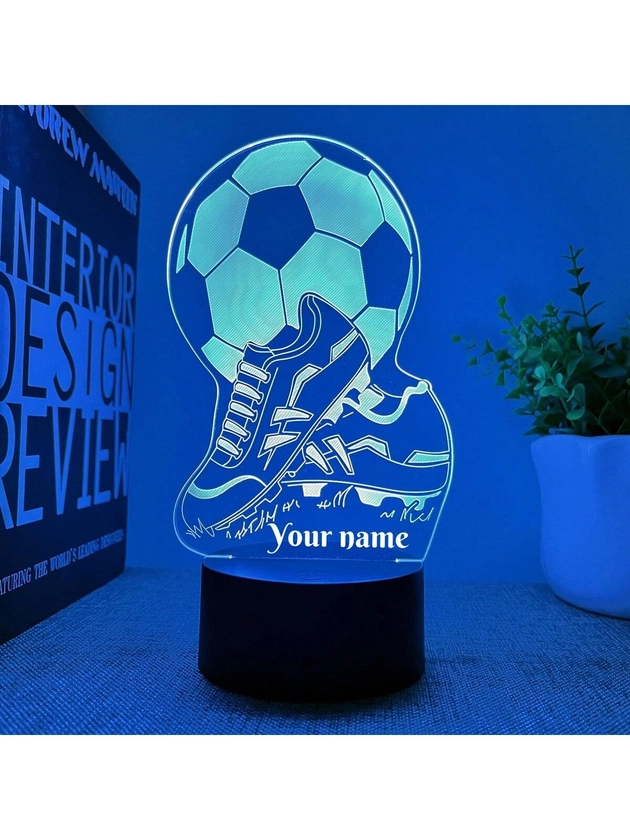 1pc personalizado 3D luz noturna de chuteira de futebol, presente criativo para amigos fãs de futebol, presente de aniversário/Natal