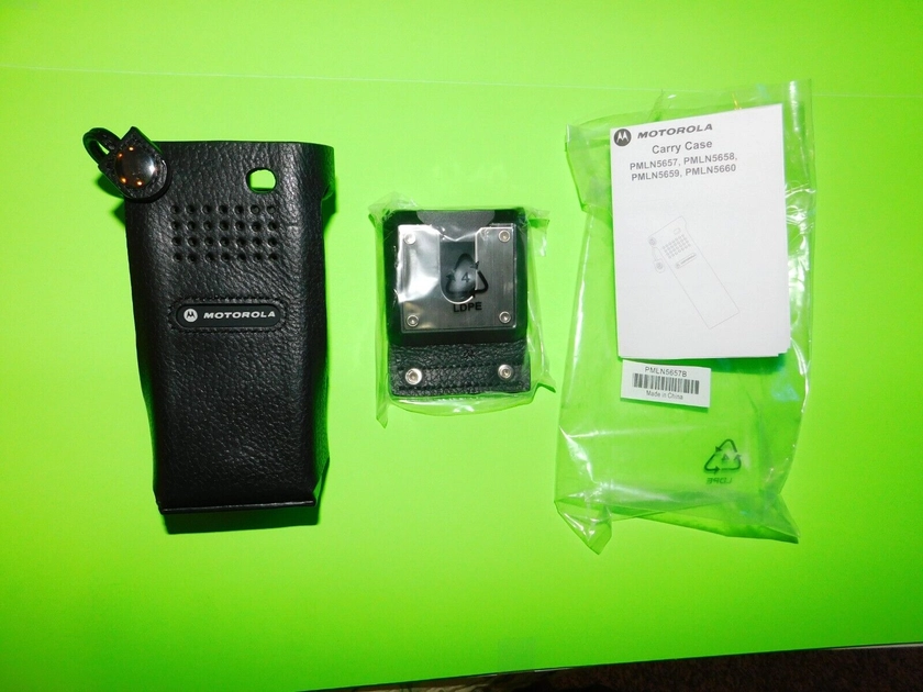 Motorola APX6000 Radio Leather Carry Case &amp; Swivel Belt Loop PMLN5657B Free S/H