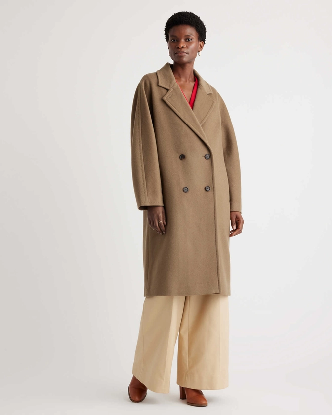 Italian Wool Double-Breasted Slouch Coat