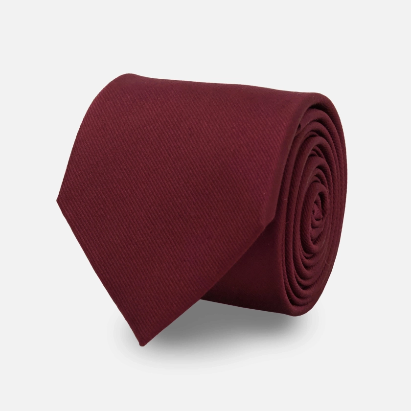 Grosgrain Solid Burgundy Tie | Silk Ties | Tie Bar