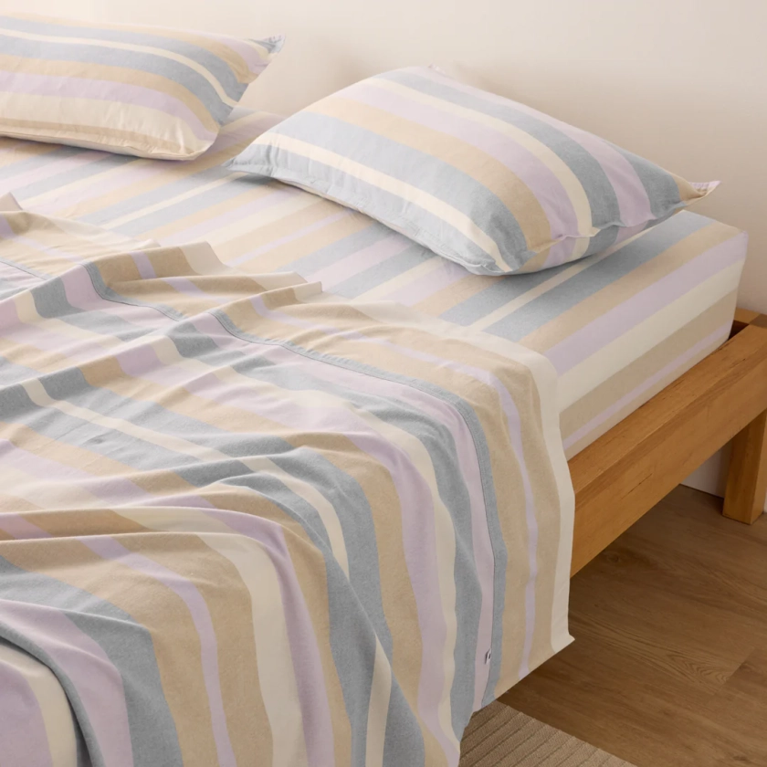 Frankie Flannelette - Lotti Stripe Bed Sheets