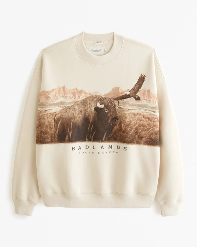 Men's Badlands Graphic Crew Sweatshirt | Men's Tops | Abercrombie.com