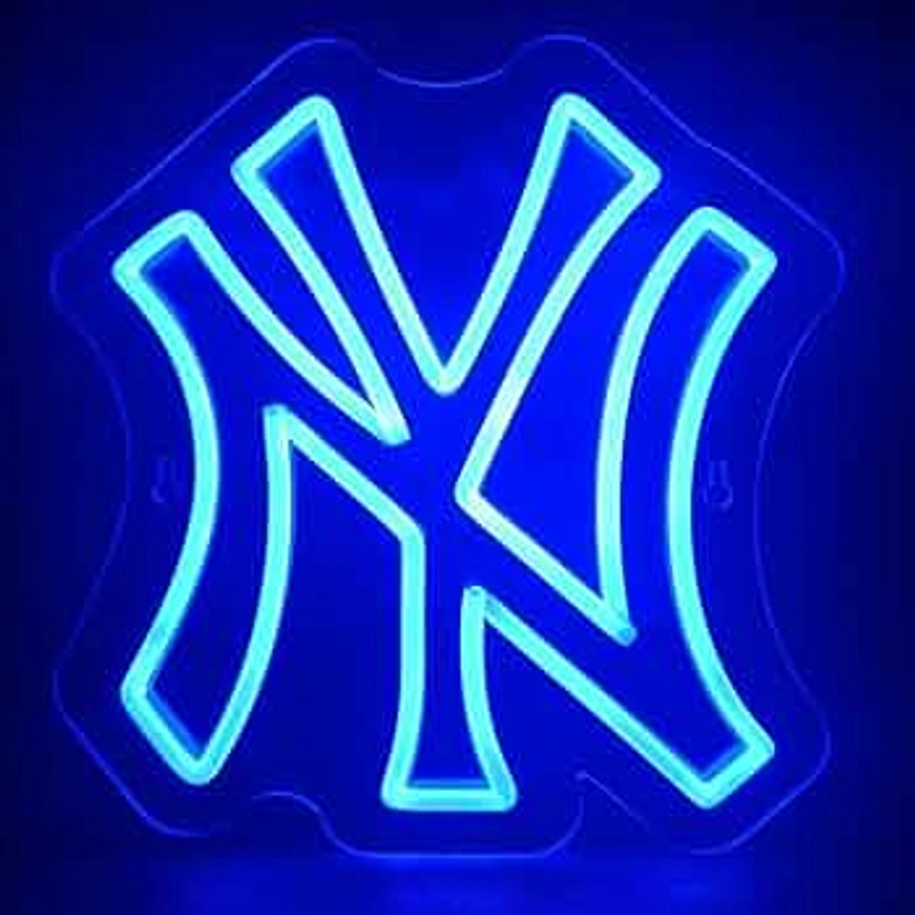 Neon Sign for New York Yankees,Dimmable Sports Team NY Neon Light for Party, Bar, Man Cave,Game Room Decor Man Birthday Gift