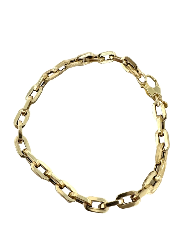 14k Thick Paperclip Chain Bracelet