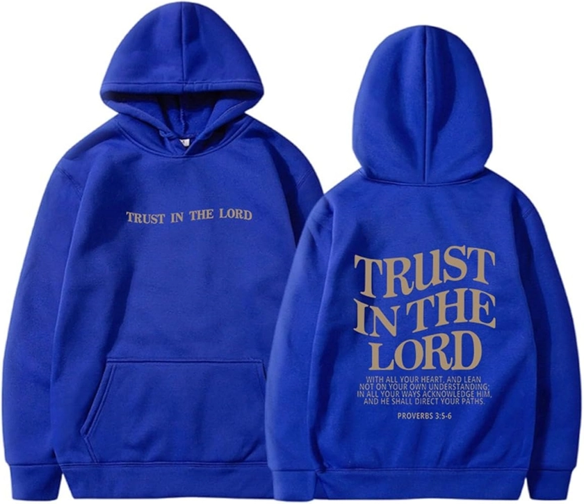 Trust In The Lord Christian Graphic Hoodies Trendy Shape Print Fall Outfit Oversize Fall Winter Preppy Fashion 2024