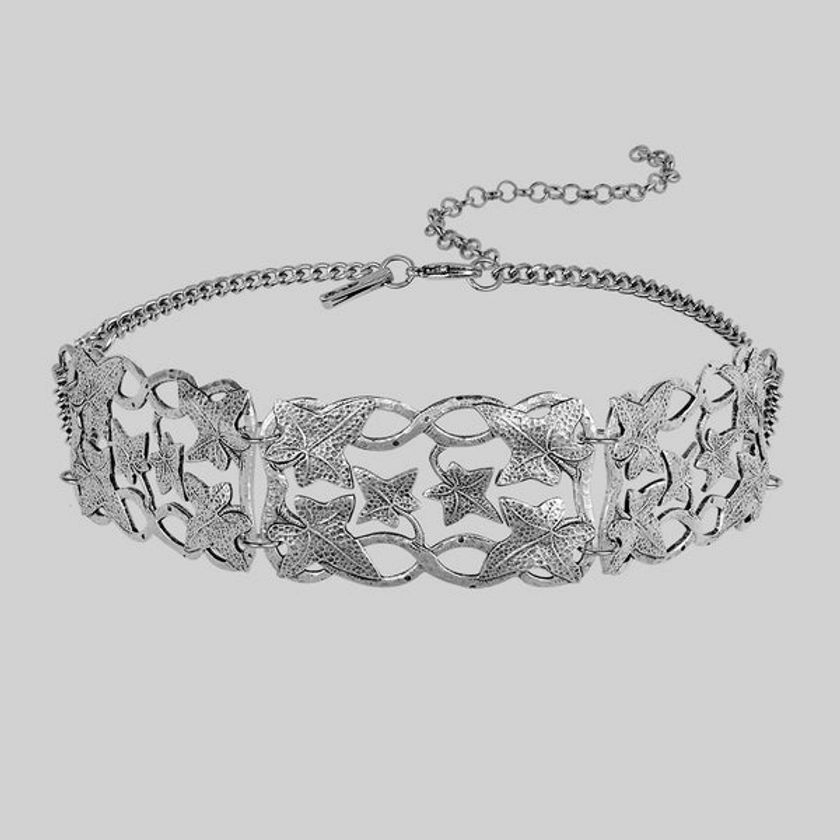 THORA. Climbing Ivy Wide Choker - Silver