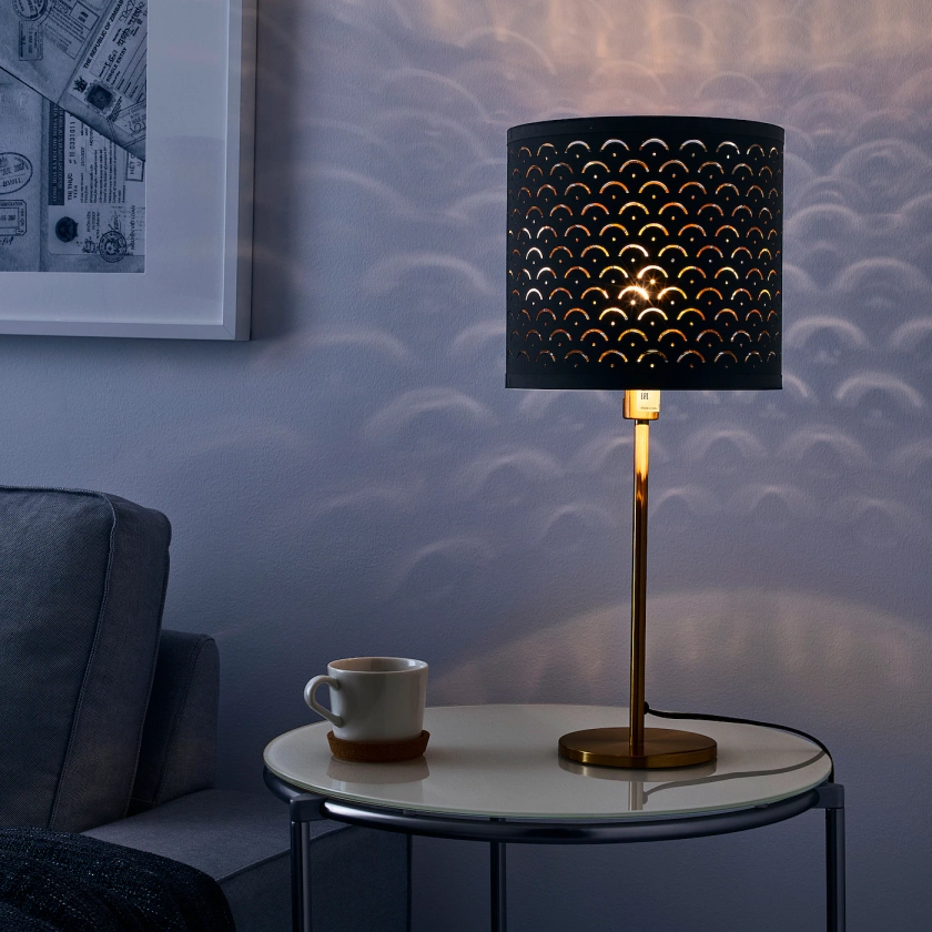 NYMÖ / SKAFTET black brass, brass, Table lamp - IKEA