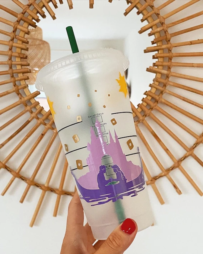 Tangled inspired Starbucks cold cup