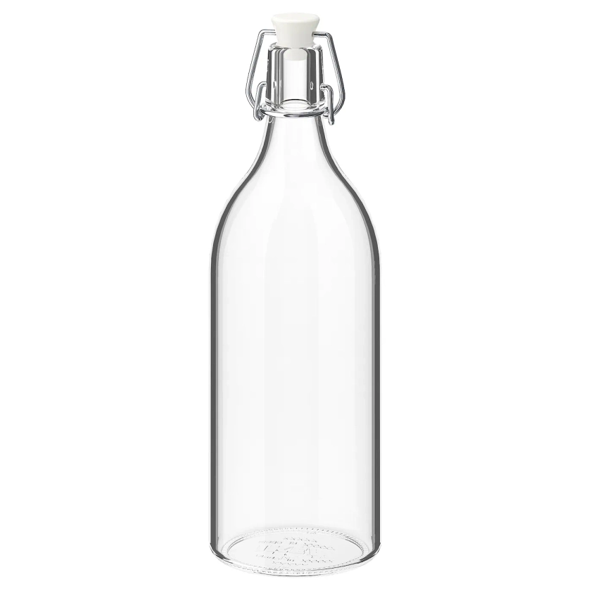 KORKEN Bouteille avec bouchon, verre transparent, 1 l - IKEA