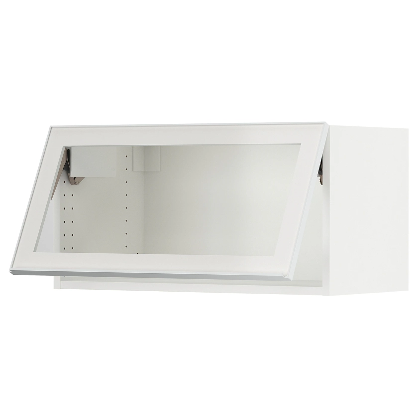 SEKTION Wall cabinet horizontal with glass door, white/Hejsta white clear glass, 30x15x15" - IKEA