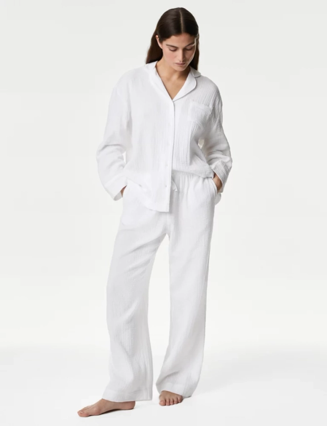 Pure Cotton Revere Pyjama Set | M&S Collection | M&S