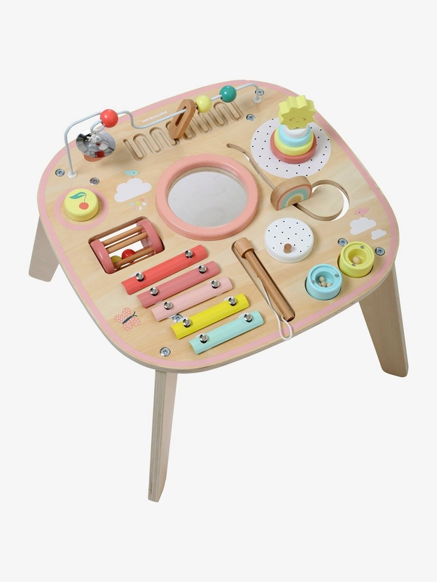 Table d'activités et d'éveil musical en bois FSC® - rose, Jouet