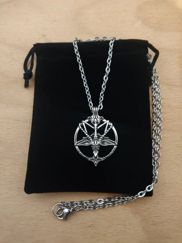 Pentagram Necklace, Pentacle Five Pointed Star Pendant, Stainless Steel Chain With Jewellery Gift Bag Wicca Devil Goth Witchy Dark Gothic - Etsy UK