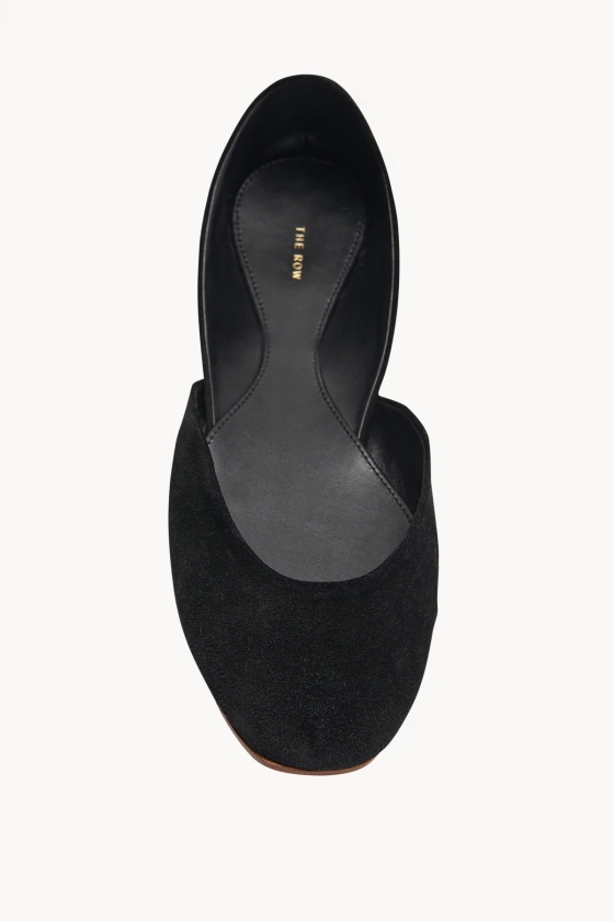 Gemma Ballet Slipper Black in Suede – The Row