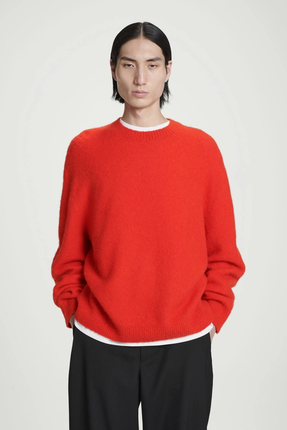 BRUSHED-WOOL CREW-NECK JUMPER