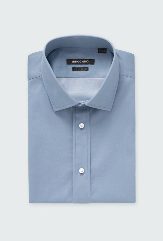 Men's Dress Shirts -Hyde Stone Blue Shirt | INDOCHINO