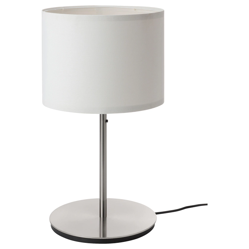 RINGSTA / SKAFTET Table lamp - white/nickel-plated 56 cm