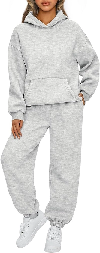 AUTOMET Womens 2 Piece Outfits Lounge Hoodie Sweatsuit Sets Oversized Sweatshirt Baggy Fall Fashion Sweatpants with Pockets