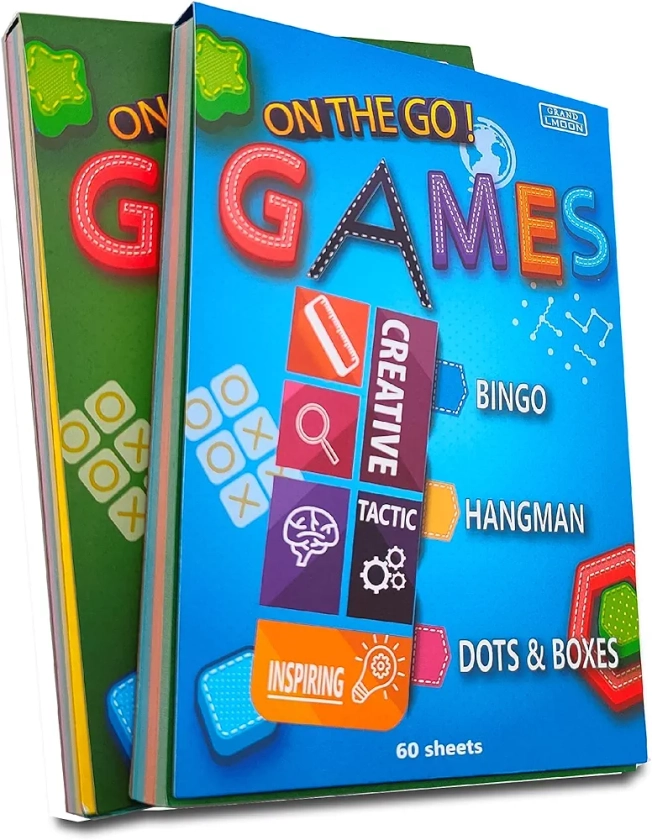 6 Portable Travel Game Activities Notepad On The Go Plane Trip Game 4 x 6-inches (2 Pads and 60 Sheets Each)